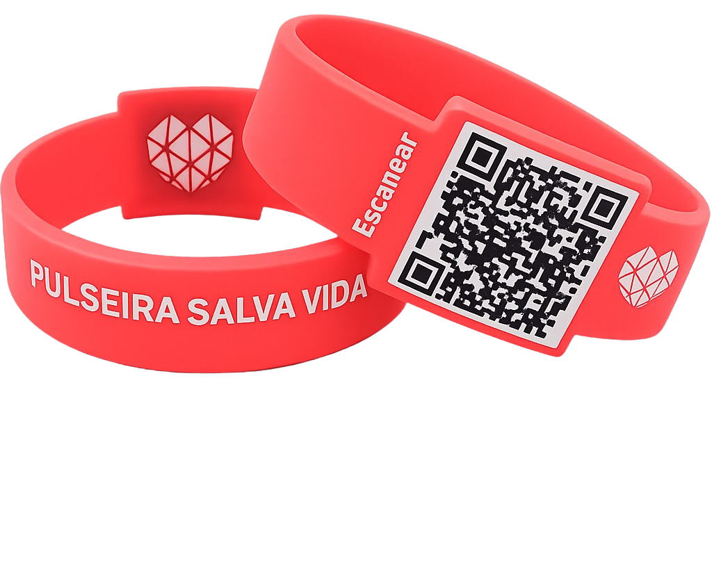 Celular lendo QR Code da pulseira